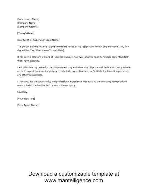Letter Of Separation From Employer Template Samples Letter Template
