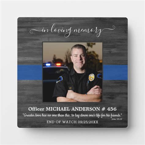 Police Memorial Law Enforcement In Loving Memory Plaque Zazzle