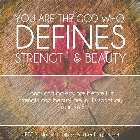 God Defines Strength And Beauty Prayer Quotes Psalms