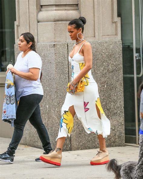 Rihanna Wears Plunging Summer Dress Out And About In Nyc Rihanna Show