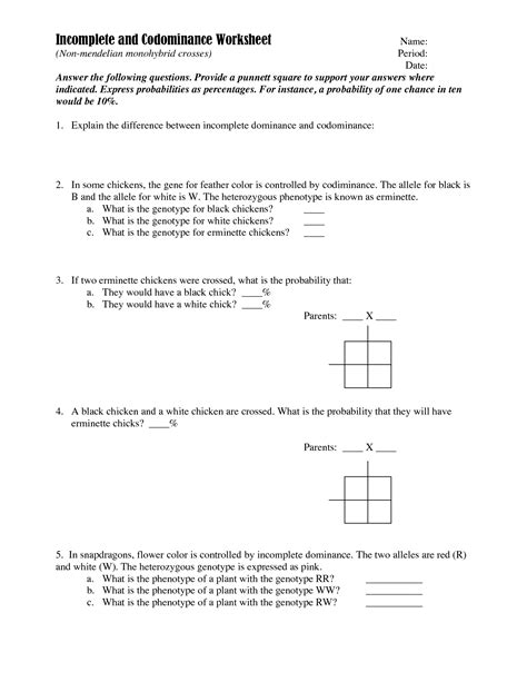 For all of the following questions, use these facts: 14 Best Images of Monohybrid Cross Worksheet Answer Key ...