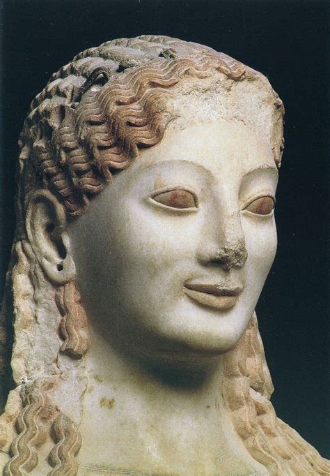 The Peplos Kore Greek Archaic Era C 530 Bc An Idealized Figure Of