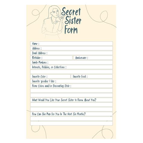 Secret Sister Printable Forms Printable Forms Free Online