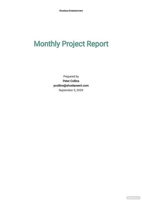 Free Project Report Templates In Microsoft Word Doc