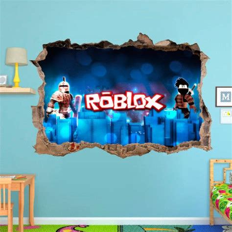 Roblox 3d Smashed Wall Decal Broken Wall Sticker Wall Art Sticker