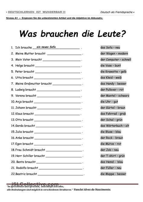 A1 Was Brauchen Die Leute Deutsch Lernen Deutsch Als