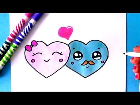 Quelques dessins au crayon tout simples et faciles à dessiner. COMMENT DESSINER DES COEURS KAWAII AMOUREUX - YouTube | Dessin kawaii, Dessins mignons