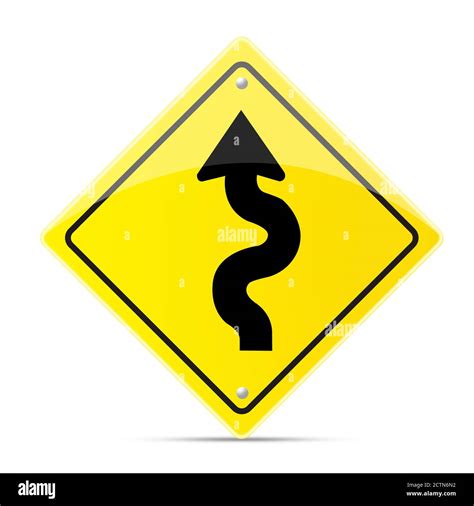 Curves Ahead Road Sign Stock Photo Alamy