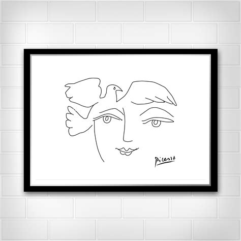Picasso Print Dove Picasso Sketch Woman Picasso Art Sketch Etsy