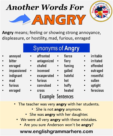 Another Word For Angry What Is Another Synonym Word For Angry Every