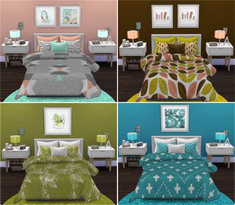 Sims4 Custom Content Finds Sim Plysplendid Bedding Set No 2 With