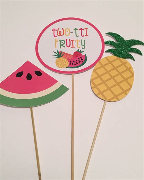Two Tti Frutti Centerpiece Sticks Set Of 5 Tutti Frutti Etsy