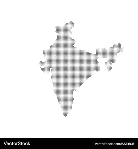 Grey Map India In The Dot Royalty Free Vector Image