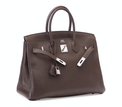 A 35cm Cafe Clemence Leather Birkin Bag With Palladium Hardware