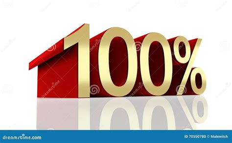 3d Illustration Of 100 Percentage Stock Illustration Illustration Of