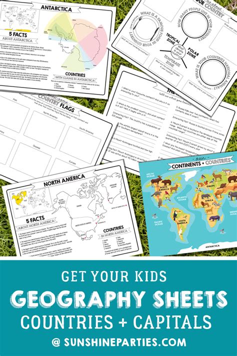 Printable Kids Geography Worksheets Sunshine Parties