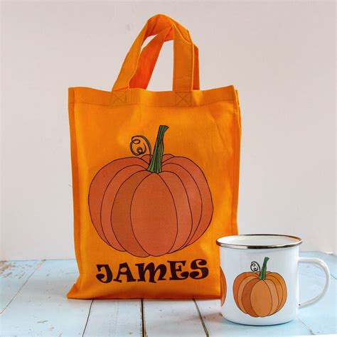 Personalised Halloween Pumpkin Trick Or Treat Bag By