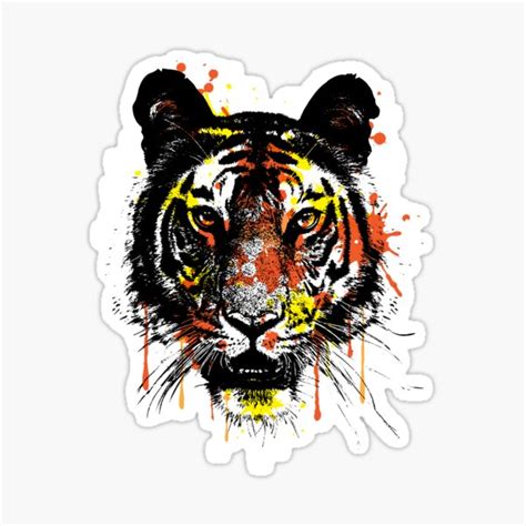 Tiger Face Sticker By Samchandra Redbubble