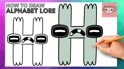 How To Draw Alphabet Lore Letter H Cute Easy Step By Step Drawing