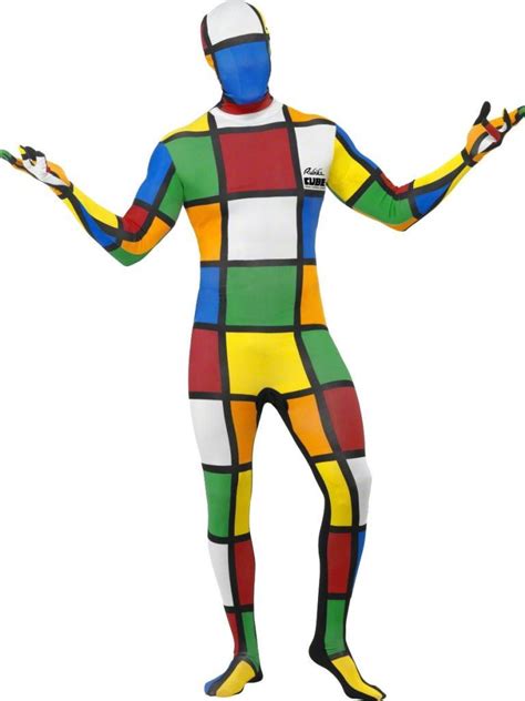 Rubiks Cube Bodysuit Adult Fancy Dress Costume