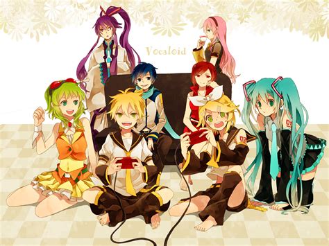Couch Game Console Group Gumi Hatsune Miku Kagamine Len Kagamine Rin