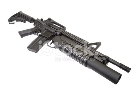 M4a1 Carbine Equipped With An M203 Grenade Launcher Stock Photos