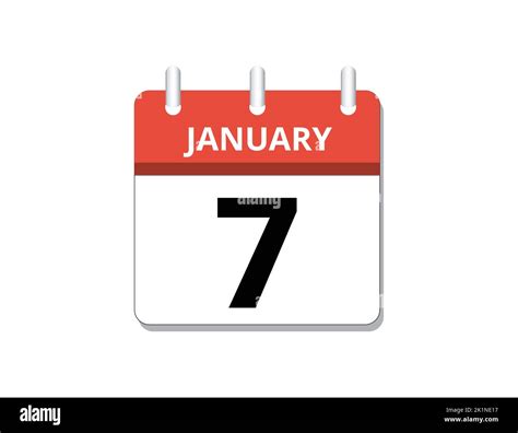 January 7th Calendar Icon Vector Concept Of Schedule Business And