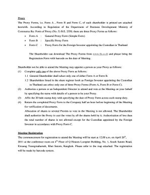 Fillable Online Proxy The Proxy Forms I E Form A Form B And Form C