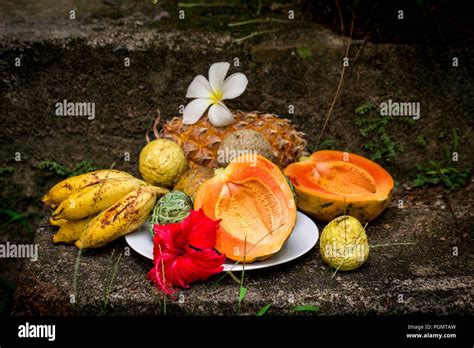 Tropical Fruit Still Life Stock Photo Alamy