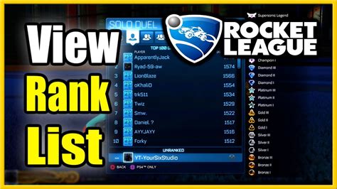 How To View League Rankings In Rocket League Player Ranking System