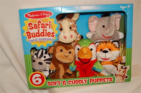 Melissa And Doug Safari Buddies Hand Puppets Set Of 6 Ebay
