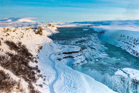 Gullfoss Waterfall In The Hvita River Canyon In Southwest Iceland Stock