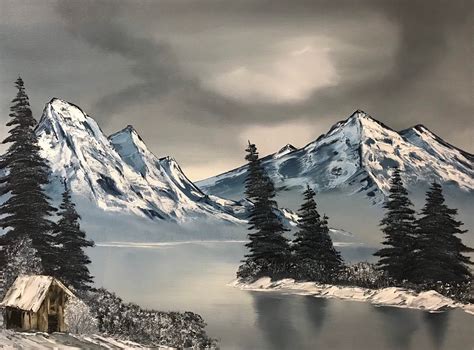 Bob Ross Gray And White Painting View Painting