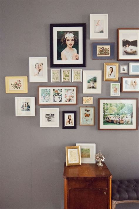Grey Gallery Wall With Lots Of Mixed Frames And Favorite Images Love