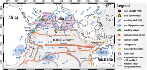 Map Of Indian Ocean Monsoon And Trade Winds Wind And Current Chart