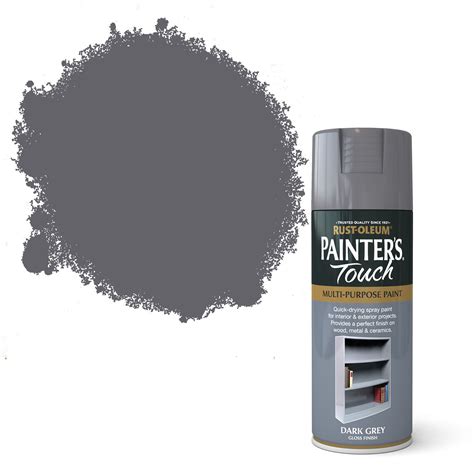 Rust Oleum Painters Touch Dark Grey Gloss Decorative Spray Paint 400