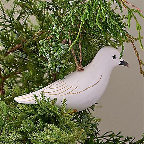 Handmade Wooden Bird Ornaments Set Of 3 White Flower Farm