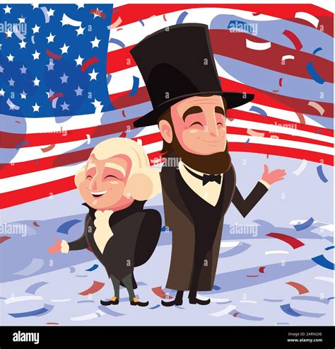 Dibujos Animados De Los Presidentes George Washington Y Abraham Lincoln