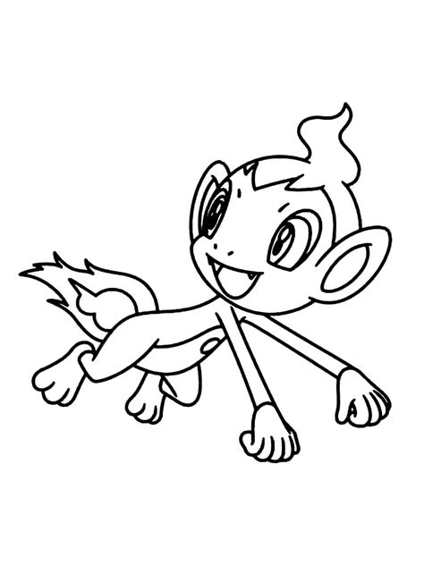 Pokemon Chimchar Coloring Pages Free Printable