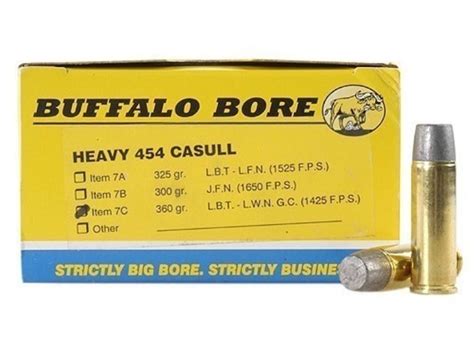 Buffalo Bore Ammunition 454 Casull 300 Grain Jacketed Flat Nose 500