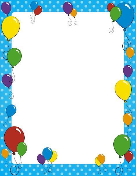 Globos Balloons Page Borders Boarders And Frames