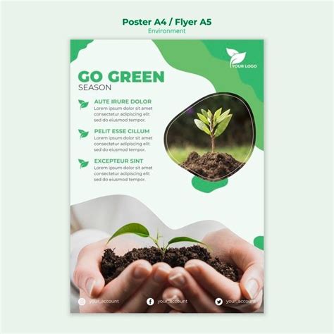 Free Psd Go Green Poster Template With Photo Go Green Posters
