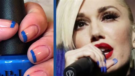Gwen Stefani Inspired Blue French Manicure Youtube