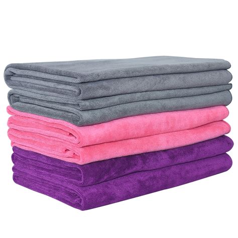 100% Microfiber 6-Piece Towel Set (27" x 55") - Extra Absorbent, Fast
