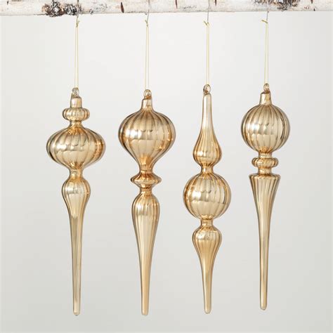 Wholesale Finial Drop Ornament Ornaments Gold Glass Sullivans