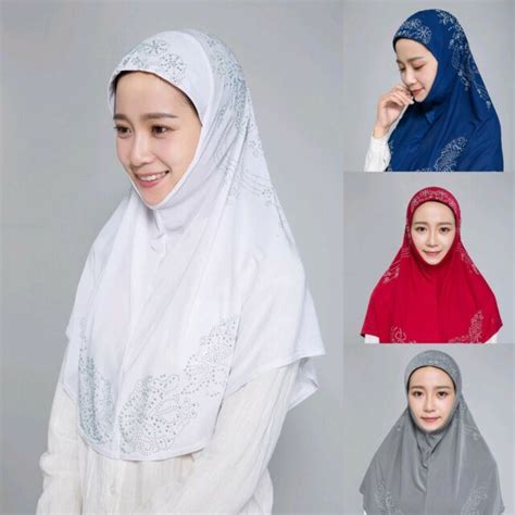 Fashion Women Muslim Islamic Arab Hijab Turban Rhinestone Cap Hat 14