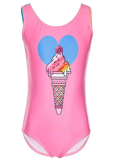 Girls 1 Piece Swimsuit Cute Pink Bathing Suit Size 10 12 Pink Ice Cream Cc18d5whsmu Pink
