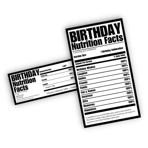 Free Birthday Nutrition Facts Png Pretty Party And Crafty