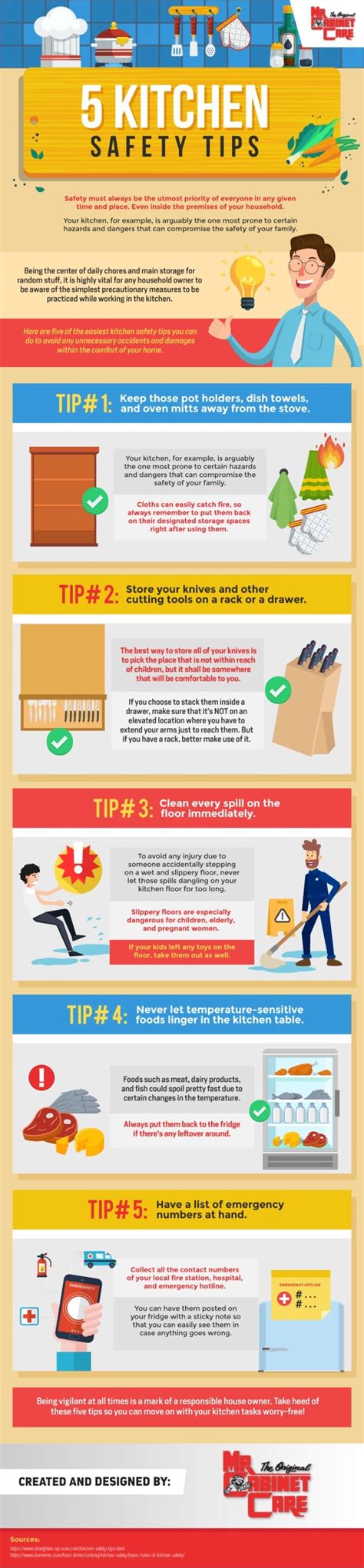 5 Kitchen Safety Tips Infographic Trionds