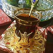 Amazon Com Copperbull X Turkish Tea Glasses Set With Saucers